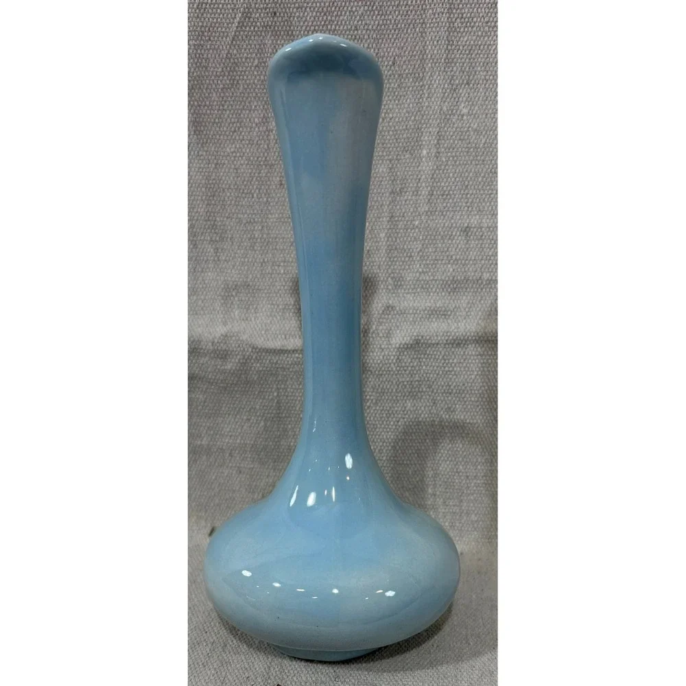 Lois Studio Pottery Blue Ceramic Pitcher Vase Mid Century Modern 7 Inch